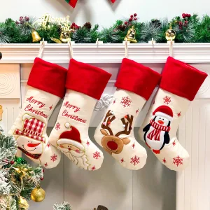 Merry Christmas Stocking Pack Gift Bags for Family Tree Party